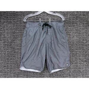 Volcom Board Shorts Mens 30 Gray Solid Geometric Print Pure Function Beach Surf